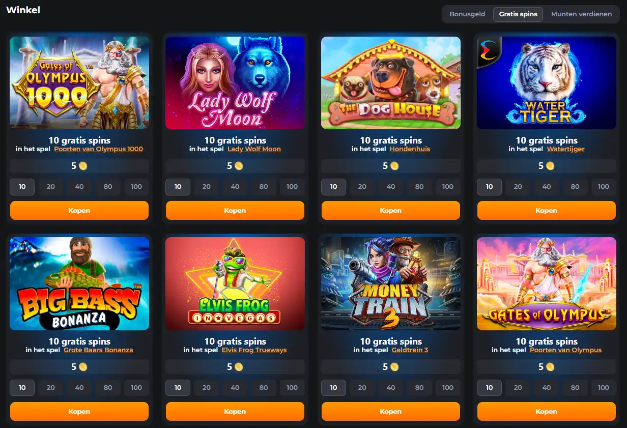 Cosmic Coins-winkel met gratis spins voor populaire gokkasten bij CosmicSlotz